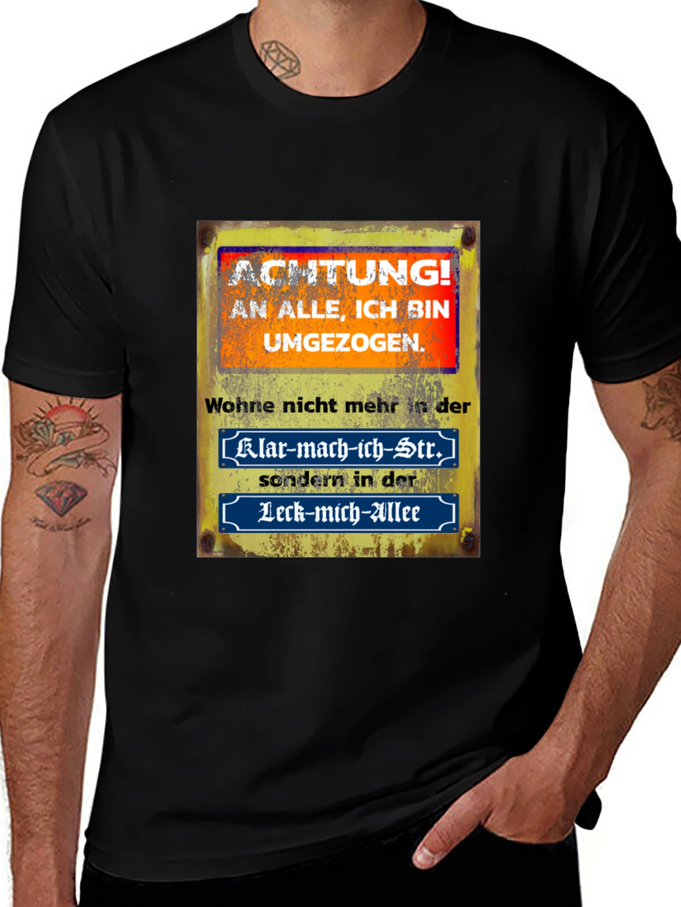 Variant 11 of Humorous German Saying T-Shirt - "Moved!"
