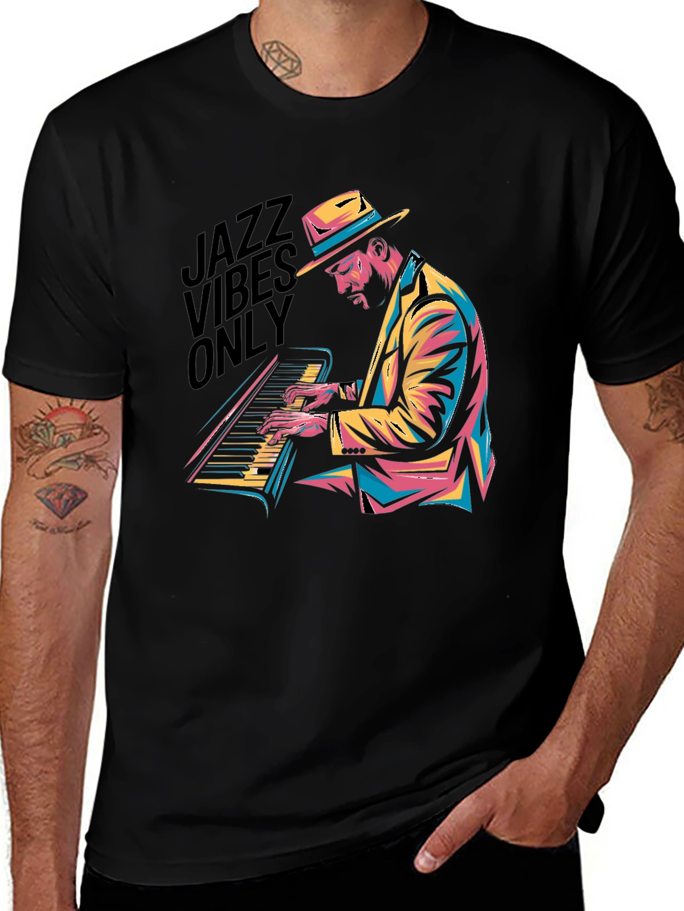 Variant 20 of Jazz Vibes Only Black T-Shirt