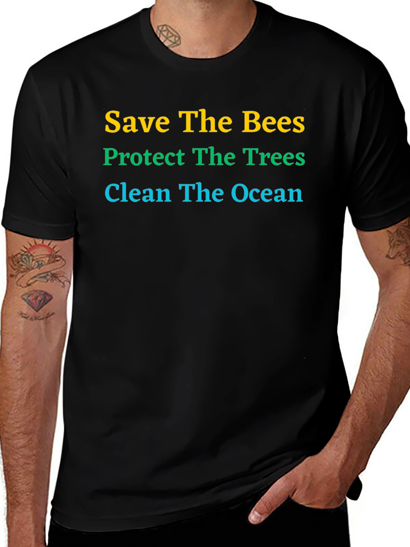 Eco-Friendly T-Shirt: Save Bees, Trees, Ocean