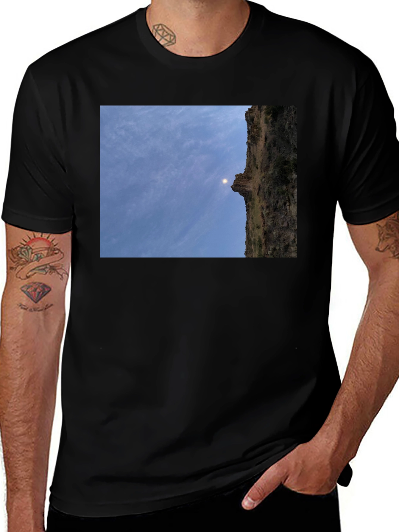 Variant 4 of Cliffside Scene Black T-Shirt