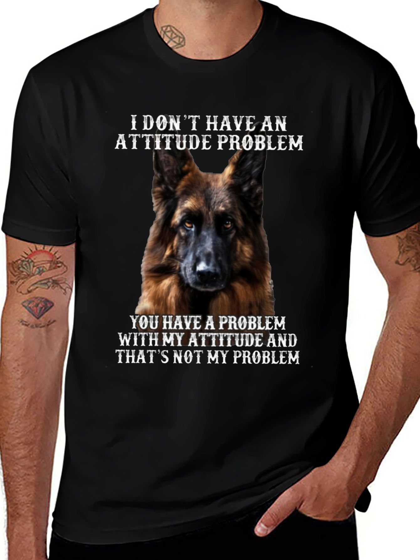 Variant 26 of Dog Attitude Problem Graphic Tee