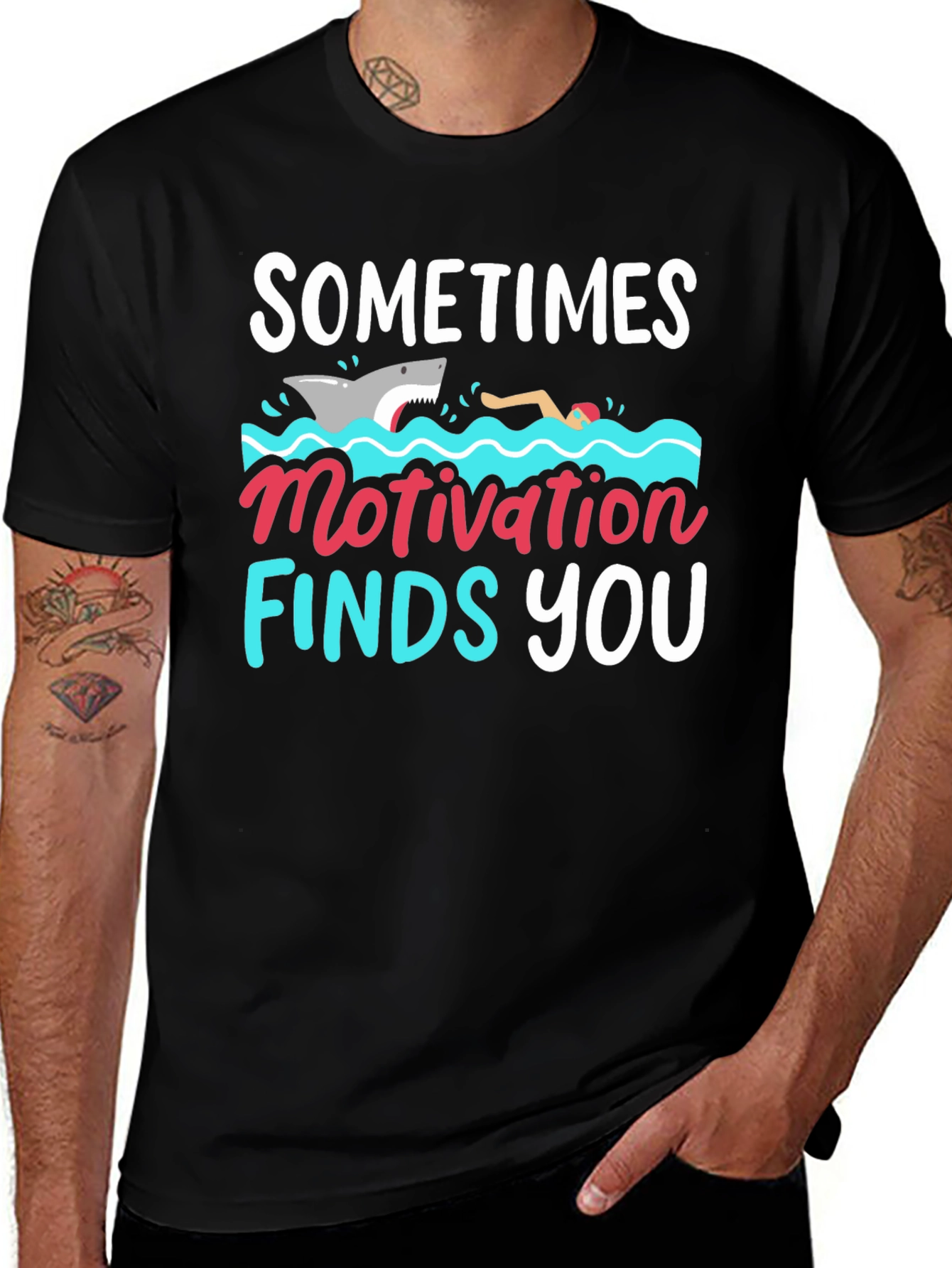 Variant 5 of Sometimes Motivation Finds You T-Shirt