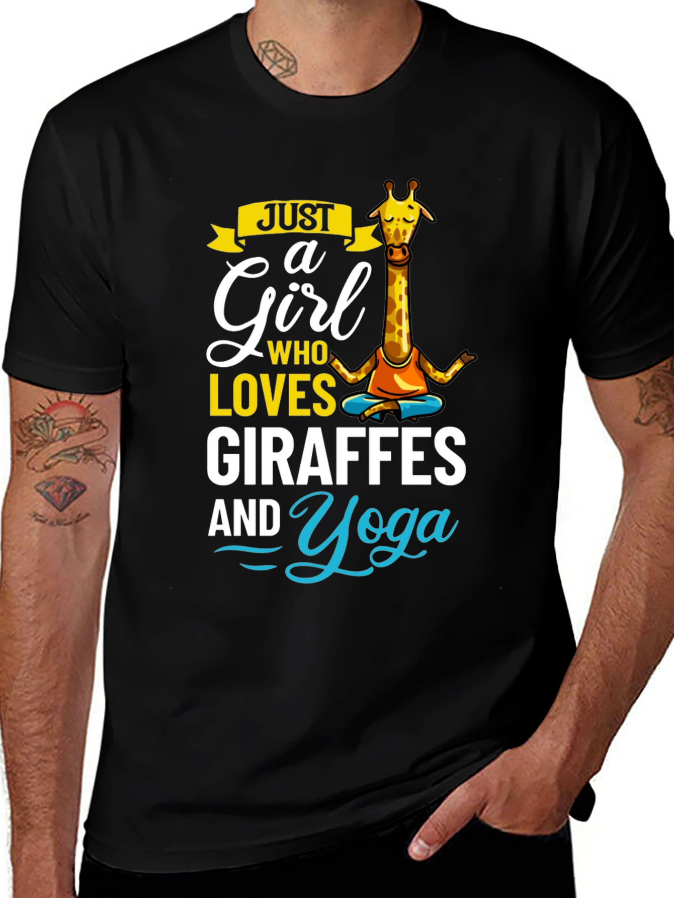 Giraffe Yoga Lover T-Shirt - Just a Girl Who Loves Giraffes and Yoga