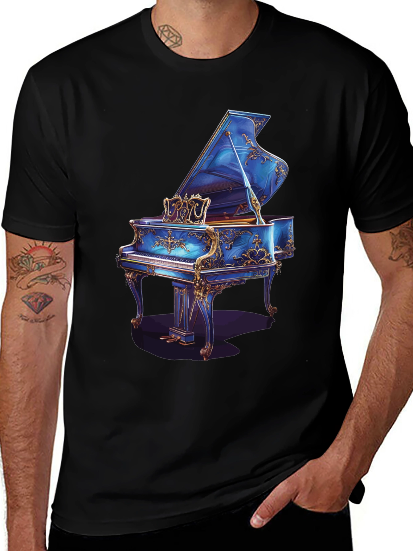Variant 13 of Grand Piano Graphic Tee - Stylish Music Lover Shirt