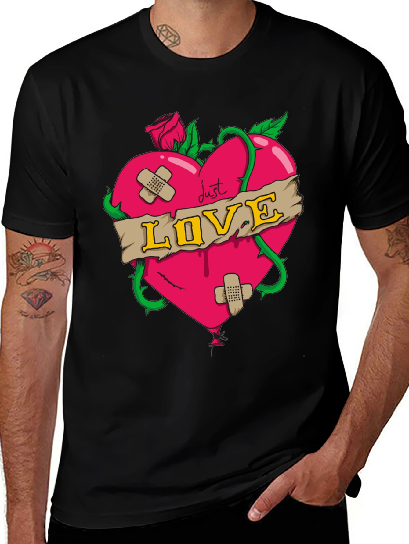 Variant 27 of Heart with Rose & Bandage T-Shirt