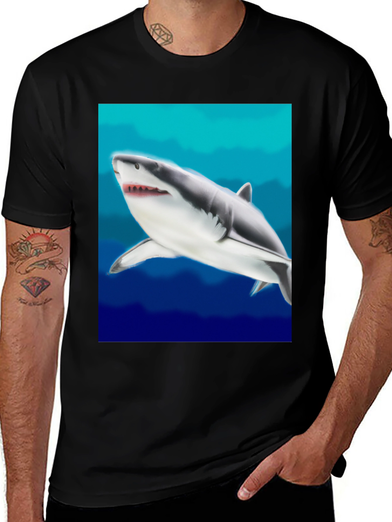 Black Shark Graphic Tee - Ocean Lover's Apparel main image