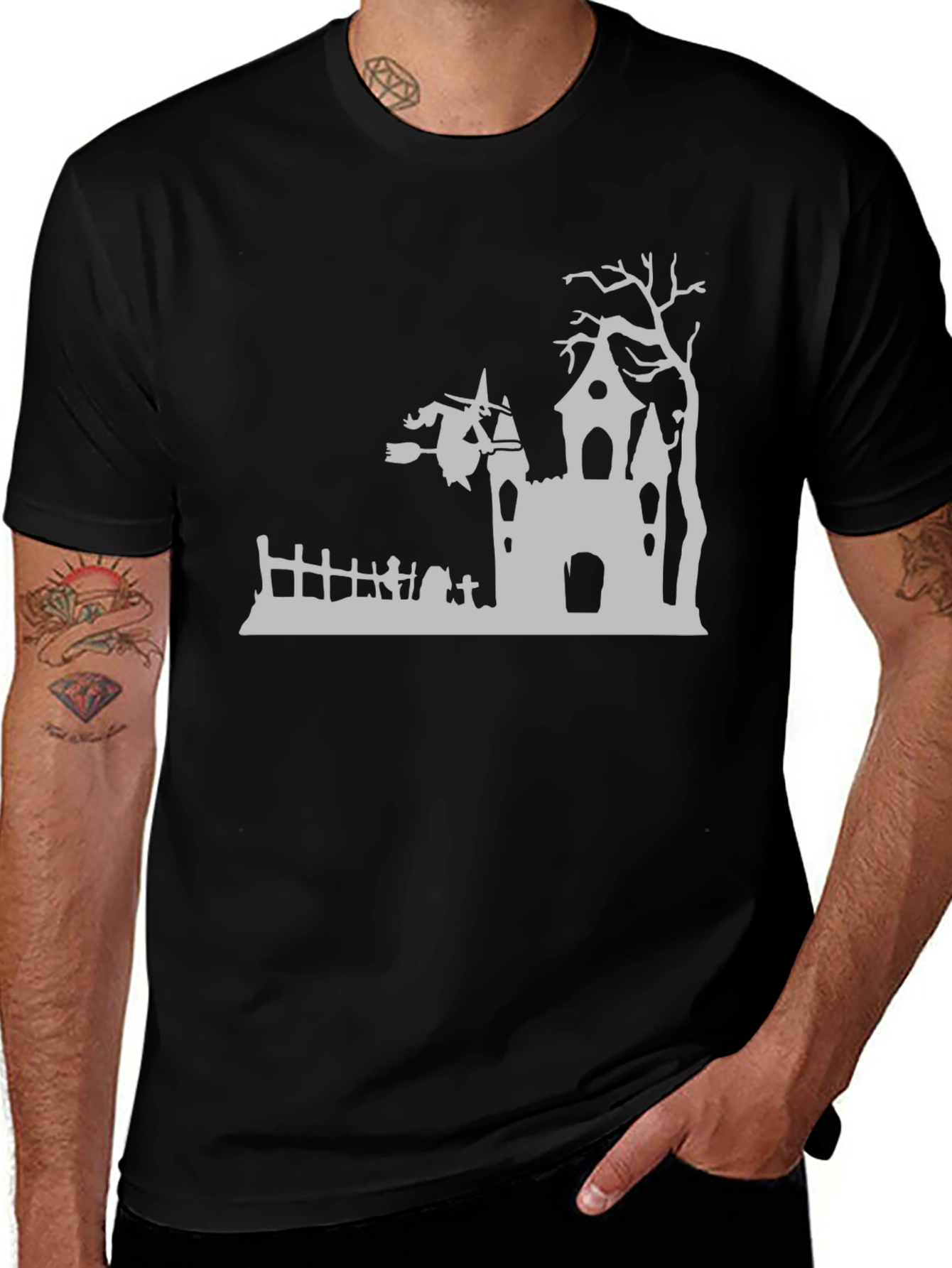 Variant 12 of Spooky Halloween House T-Shirt