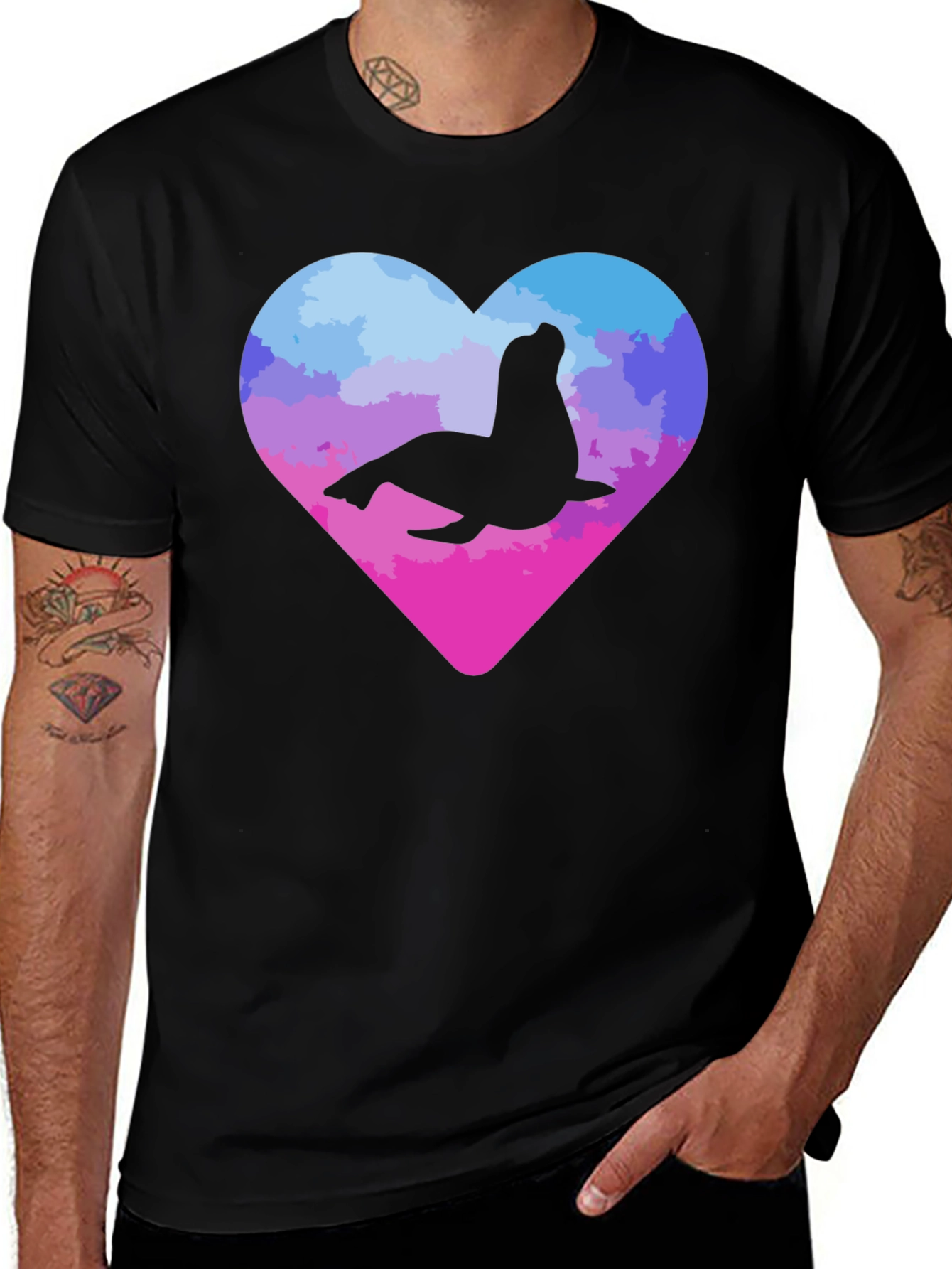 Variant 15 of Seal Heart Graphic T-Shirt