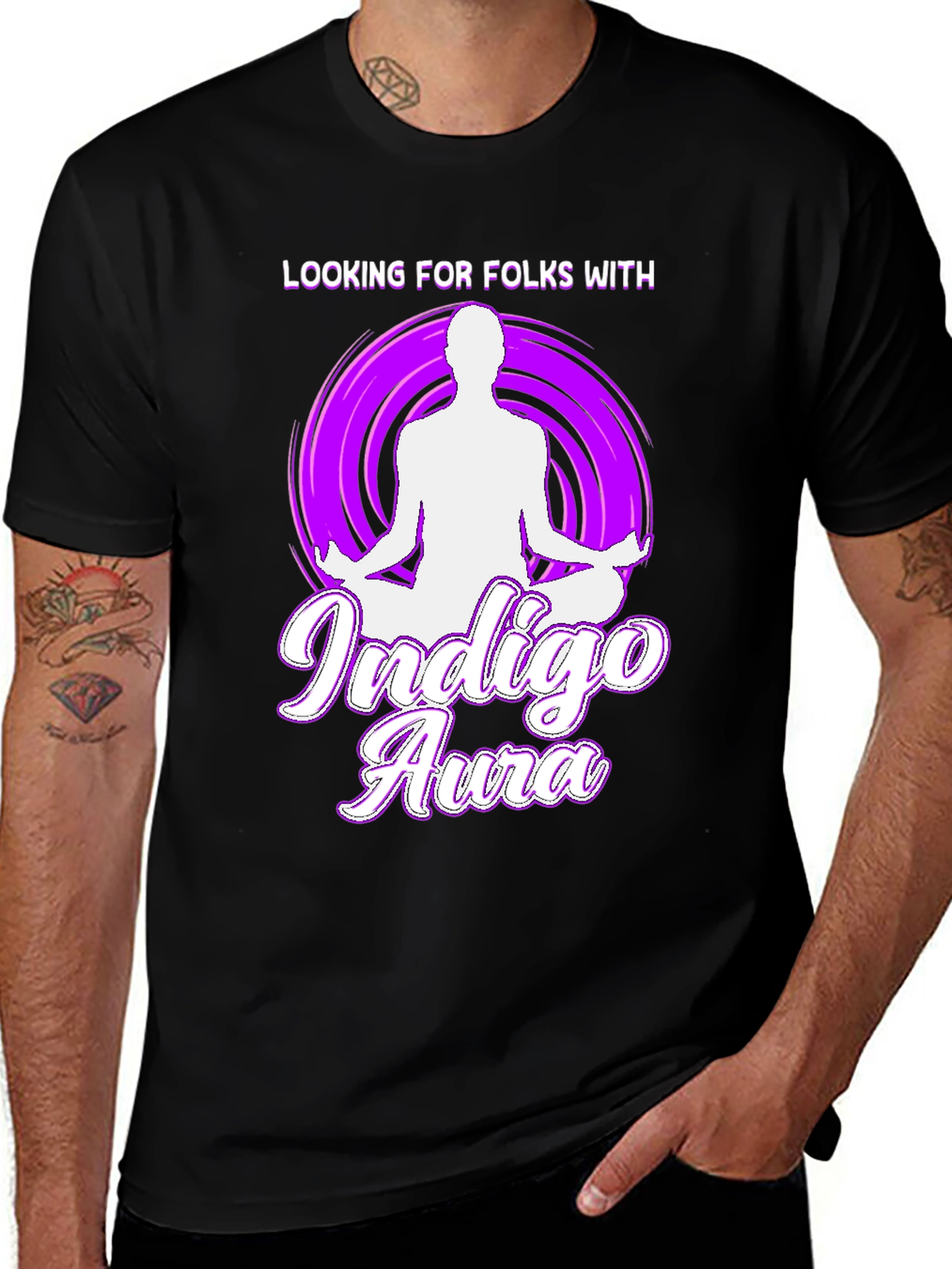 Variant 10 of Indigo Aura T-Shirt - Meditating Design