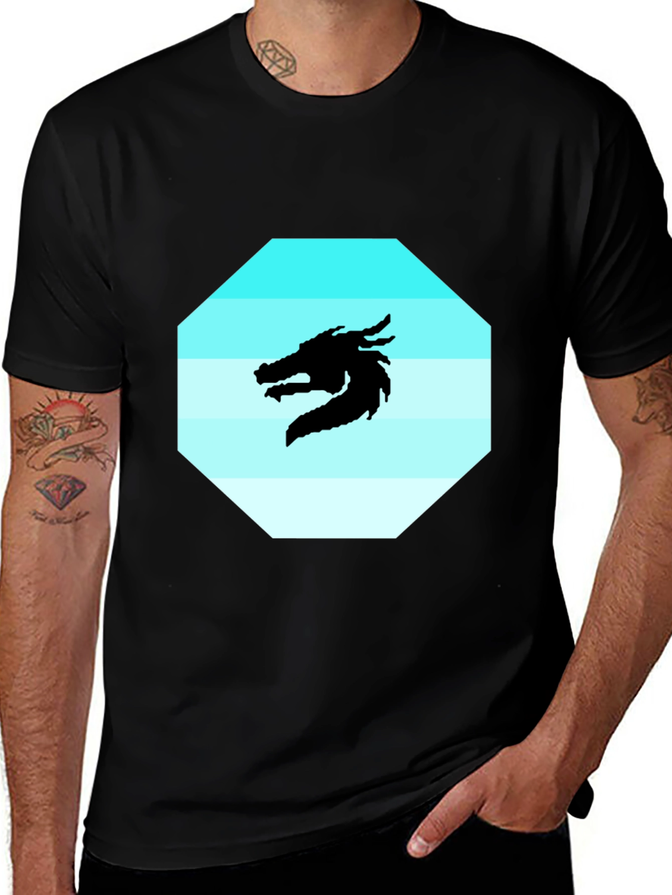 Variant 11 of Dragon Graphic Tee - Black