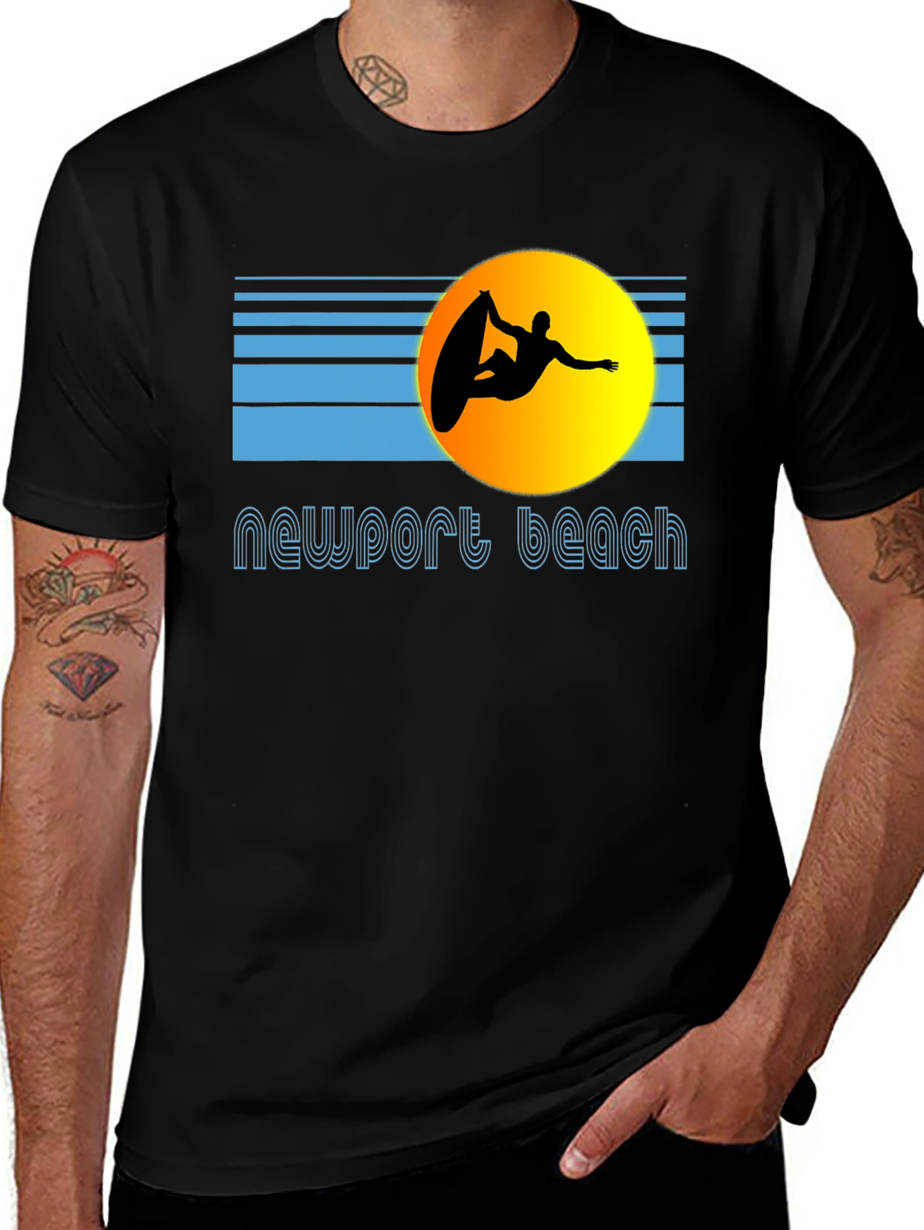 Variant 13 of Newport Beach Surfer Graphic T-Shirt