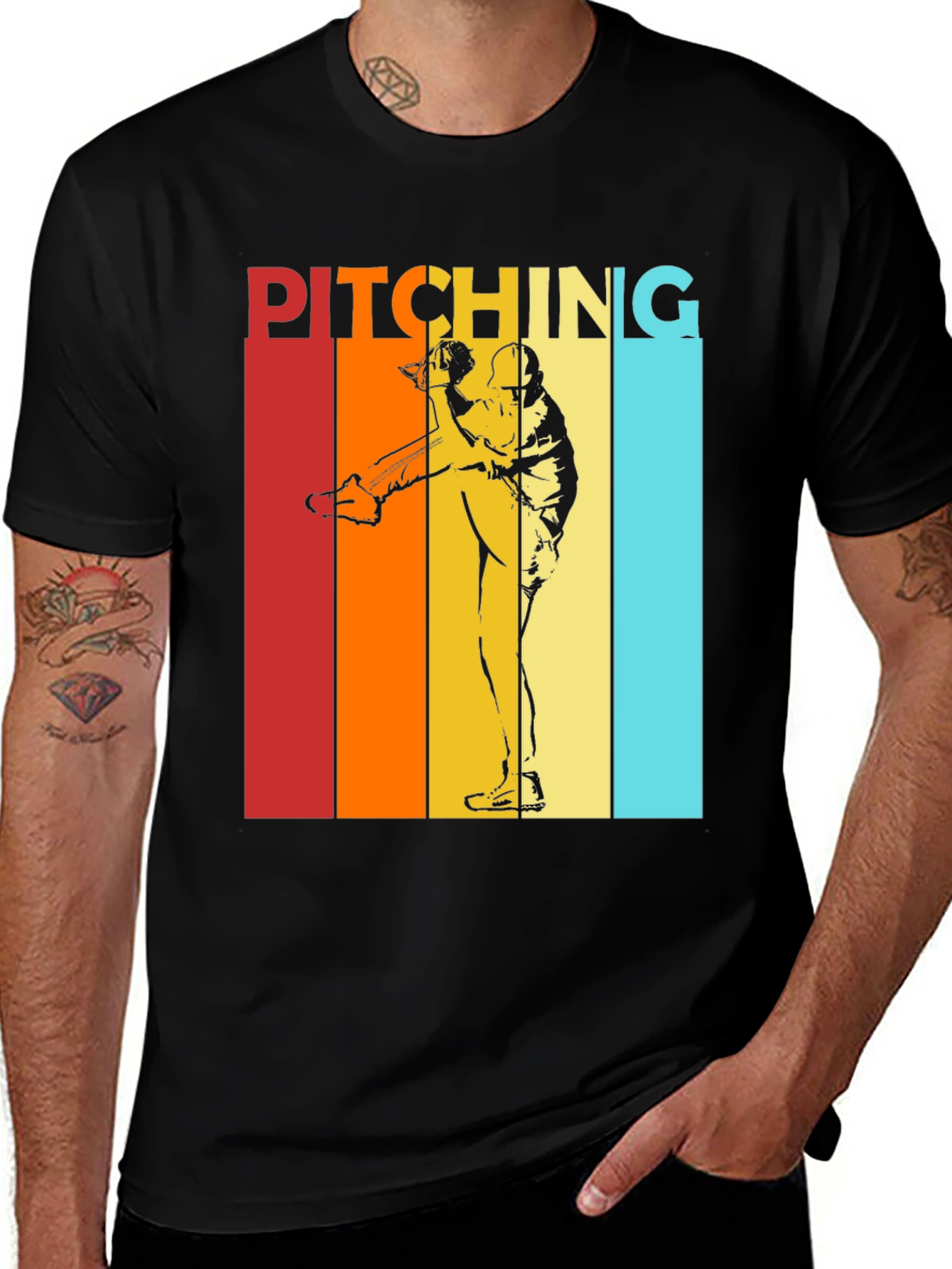 Variant 17 of Retro Pitching T-Shirt - Vintage Baseball Tee