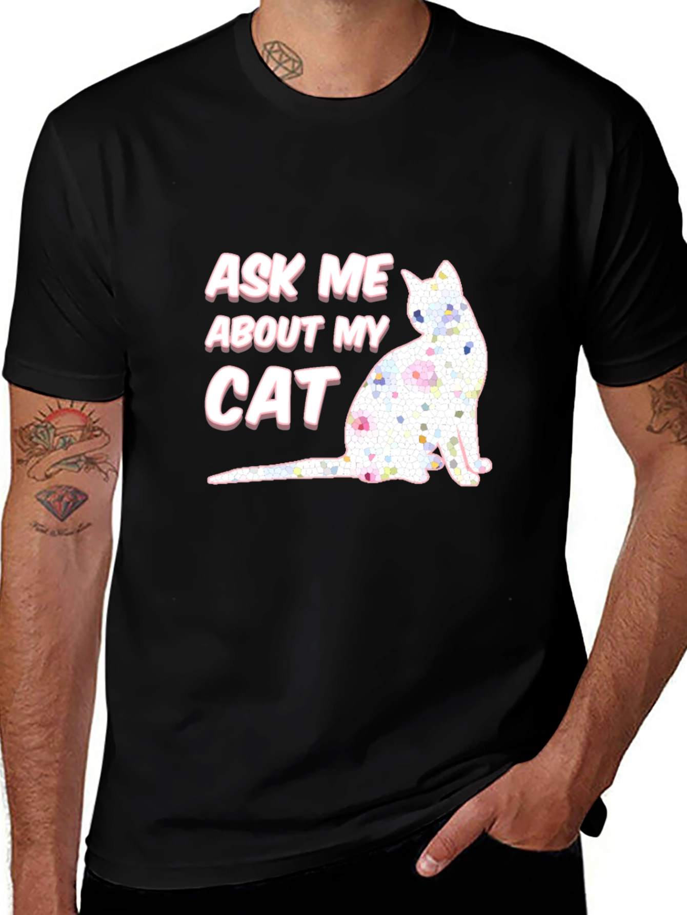 Variant 26 of Ask Me About My Cat T-Shirt
