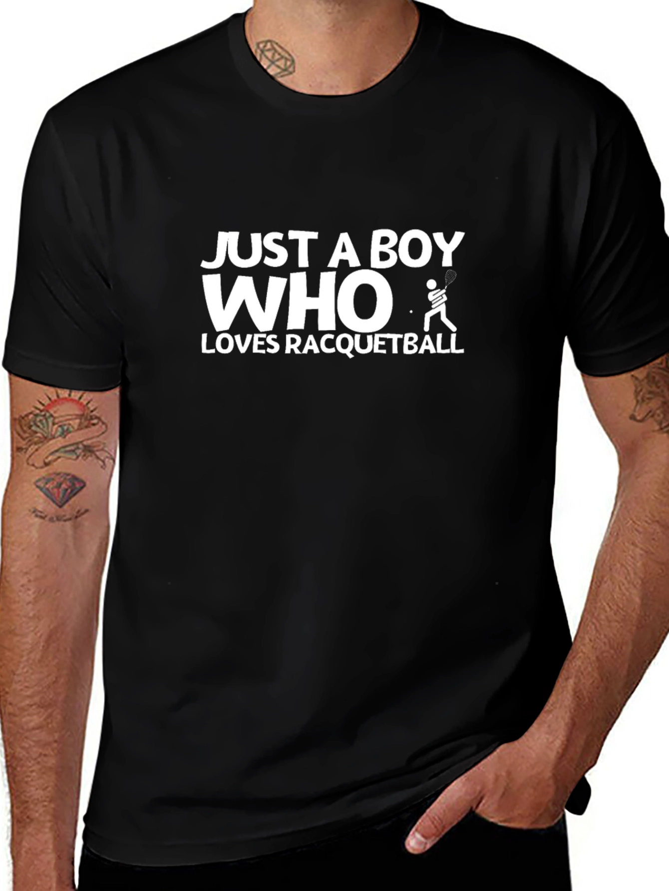 Variant 9 of Just A Boy Who Loves Racquetball Graphic Tee