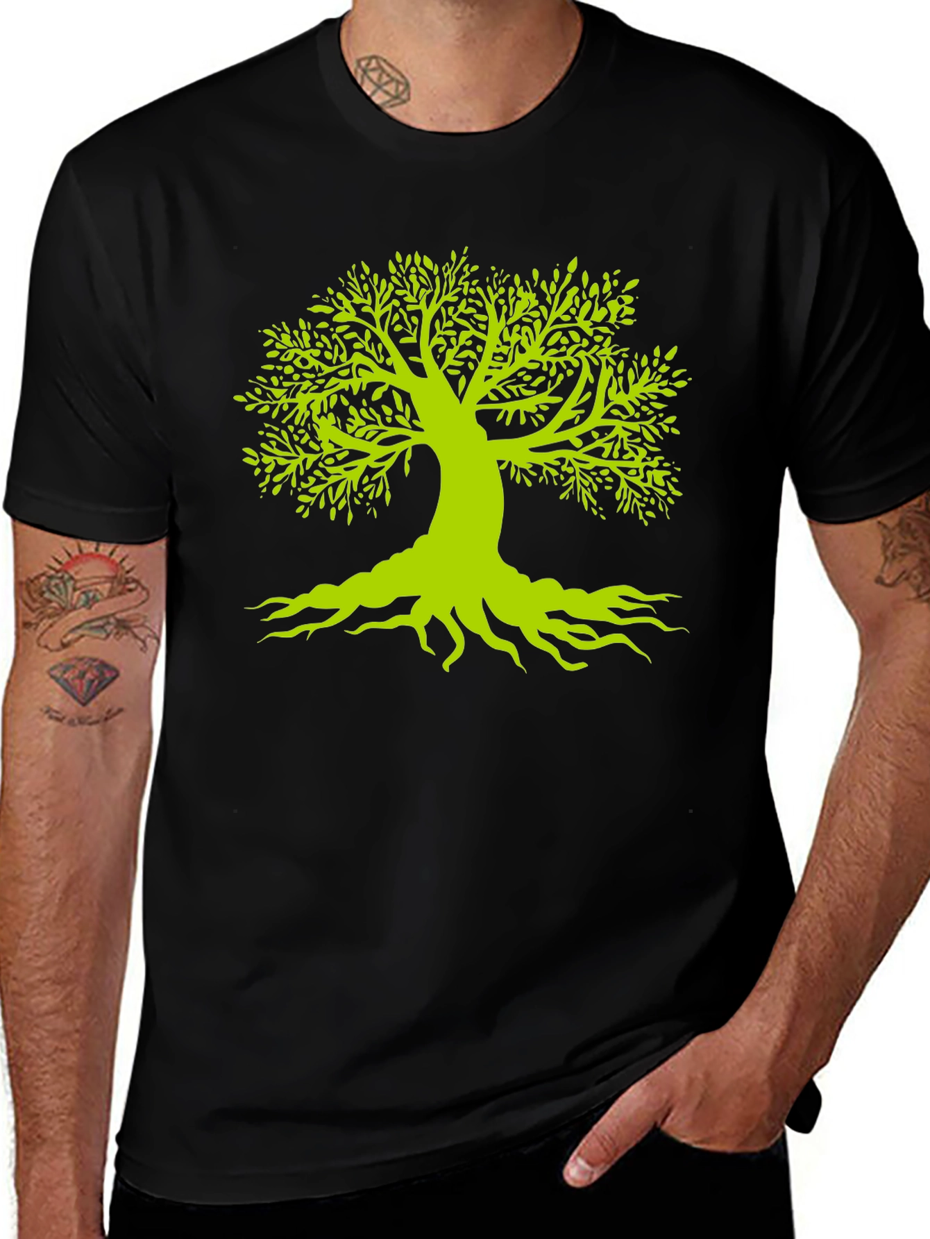 Variant 17 of Tree of Life Graphic Tee - Black