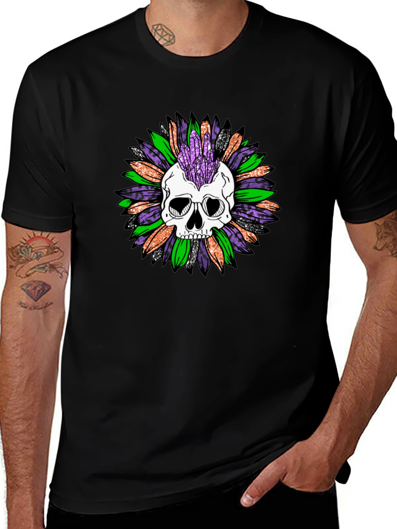 Variant 9 of Skull and Crystal T-Shirt - Unisex