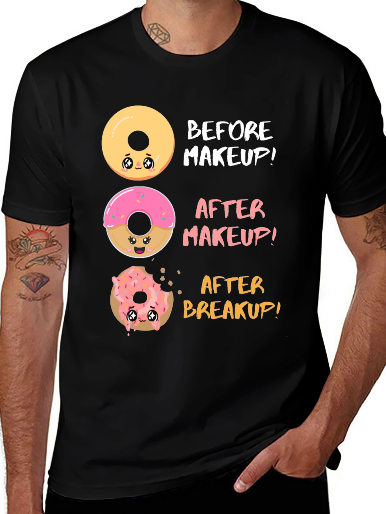 Variant 14 of Donut Humor T-Shirt - Before & After