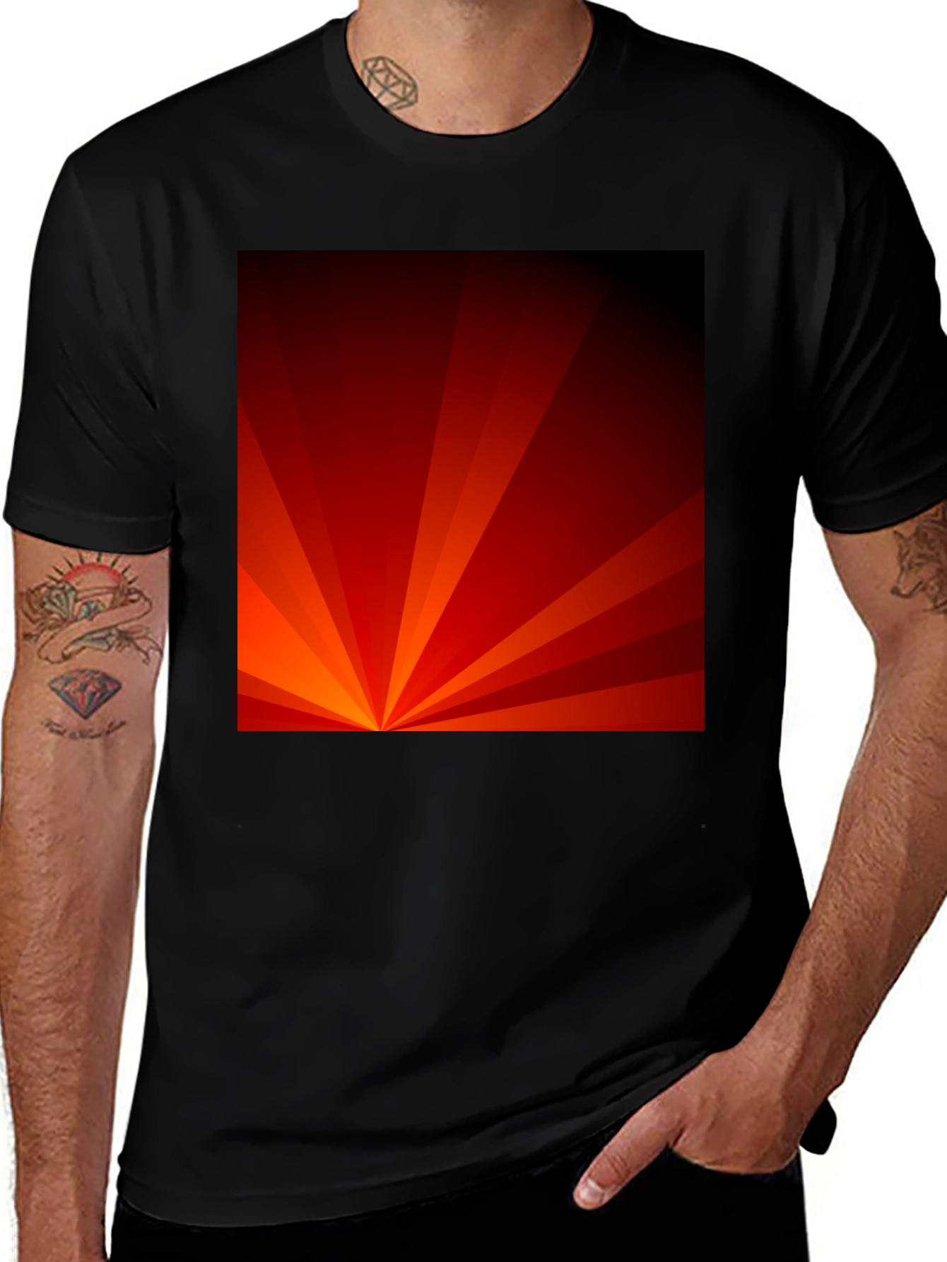 Variant 5 of Radiant Rays Graphic Tee - Modern Style