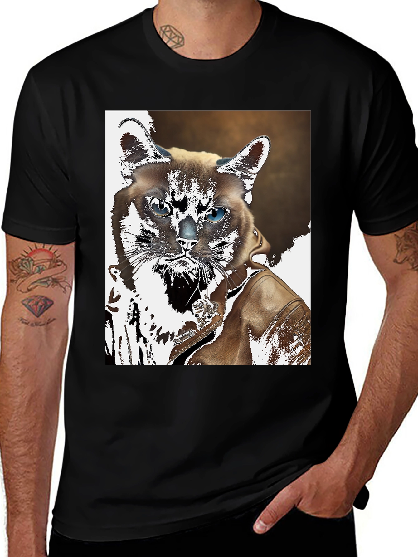 Variant 28 of Cool Cat Biker T-Shirt