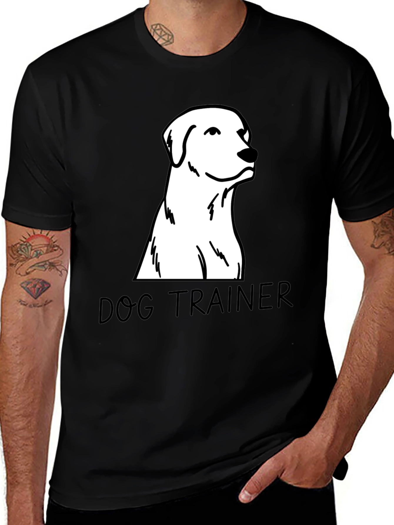 Dog Trainer T-Shirt - Black Canine Design