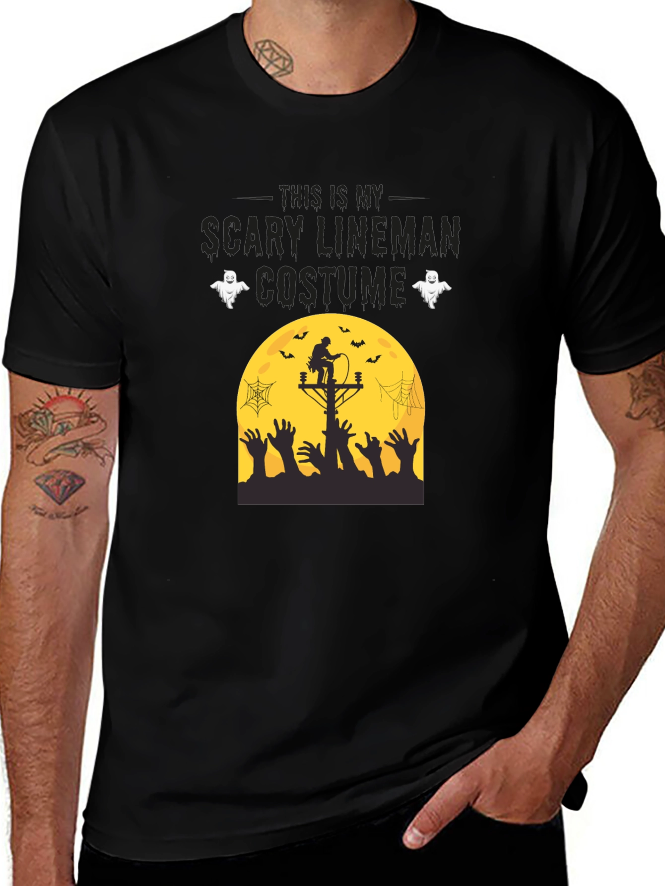 Scary Lineman Costume T-Shirt - Halloween
