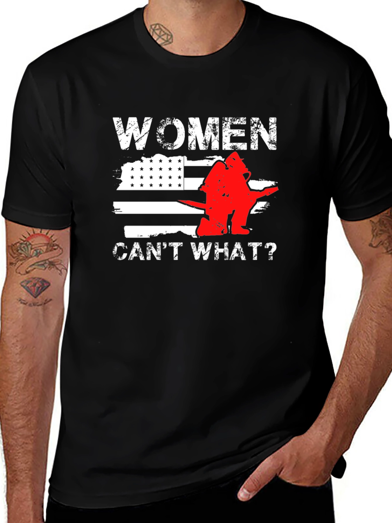 Variant 19 of Women Can't What? Firefighter T-Shirt