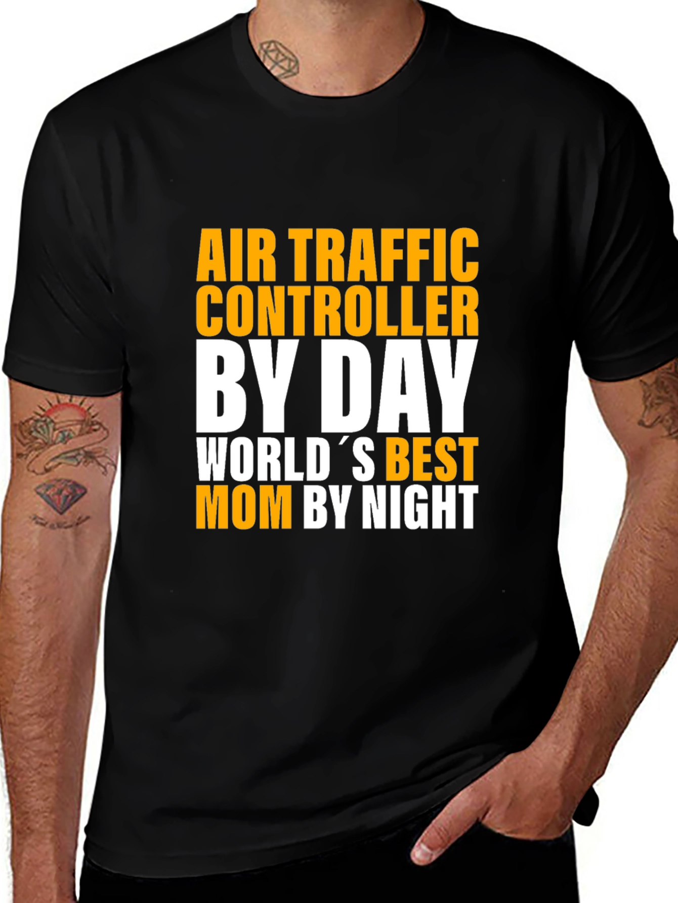 Variant 4 of Air Traffic Controller Mom T-Shirt - By Day, By Night