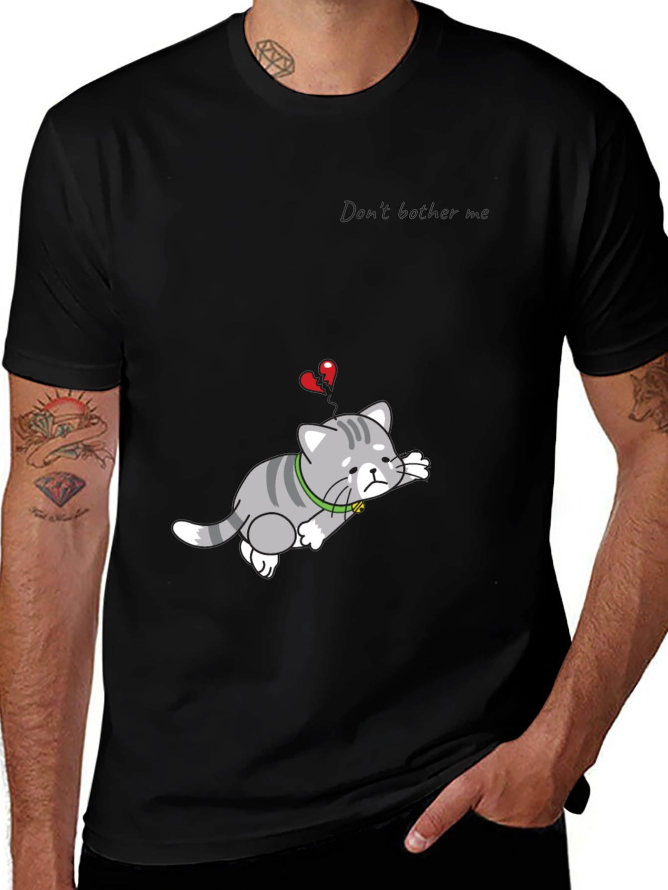 Variant 19 of Sad Cat Graphic Tee - Don't Bother Me T-Shirt