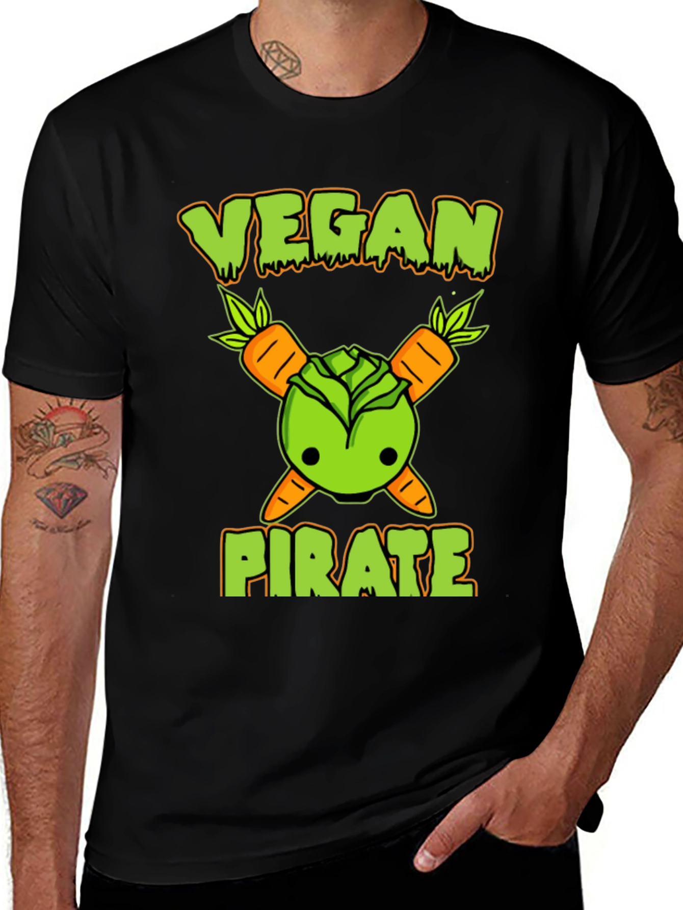 Variant 26 of Vegan Pirate T-Shirt - Fun Graphic Tee