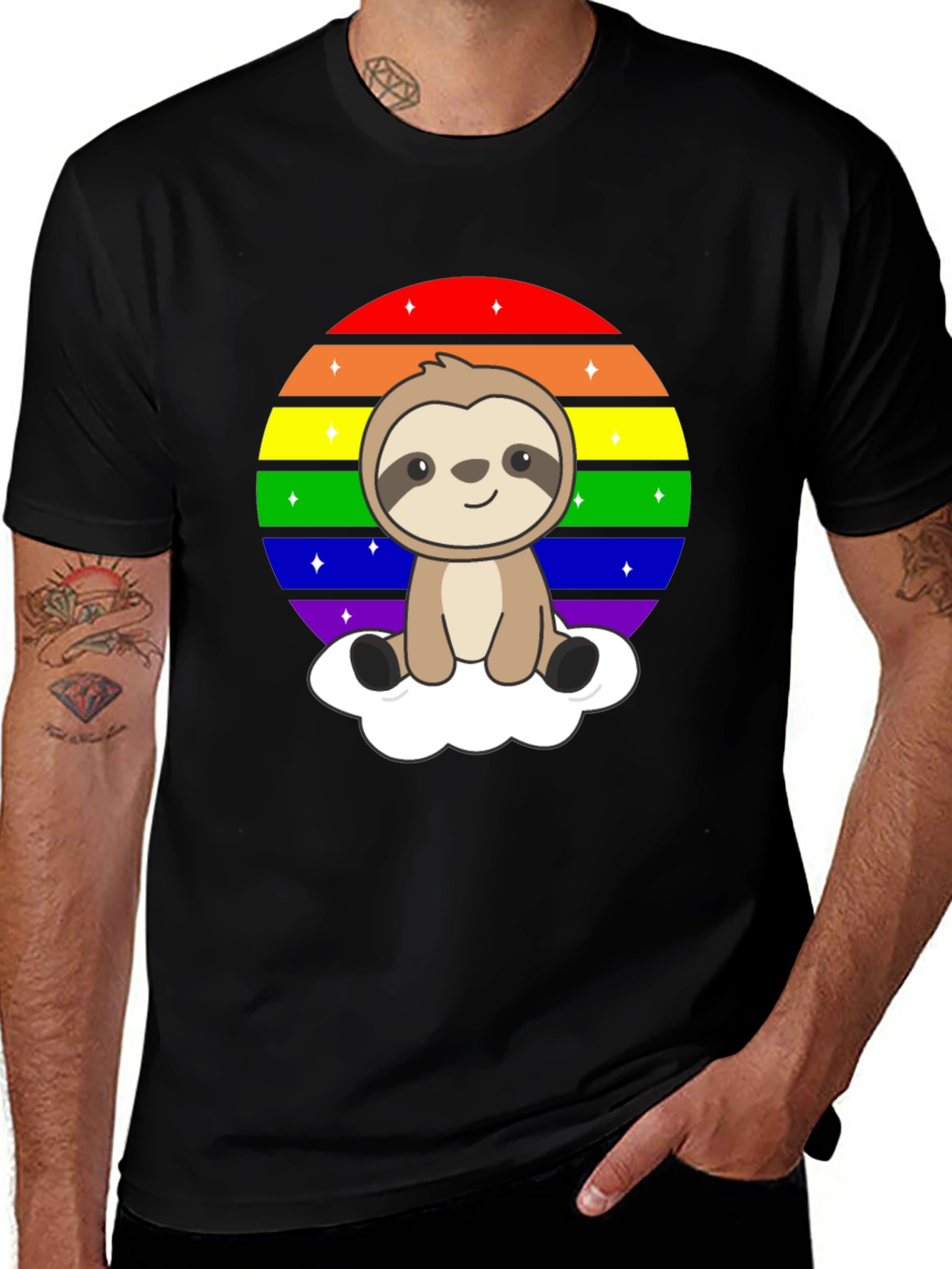 Variant 8 of Rainbow Sloth T-Shirt - Cute Pride Design