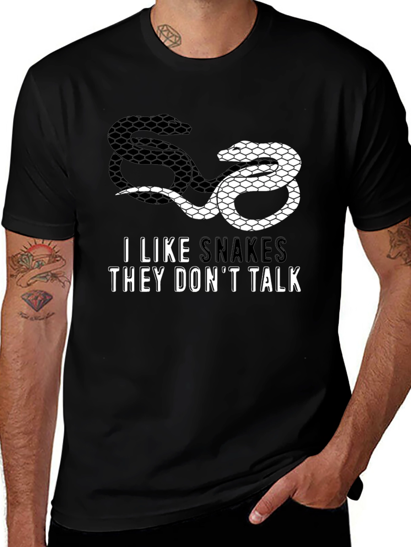 Variant 19 of Snakes T-Shirt - I Like Snakes They Don't Talk