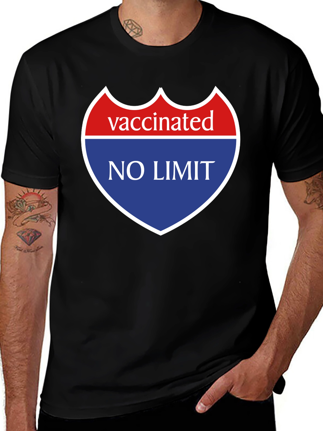 Variant 16 of Vaccinated No Limit Novelty T-Shirt