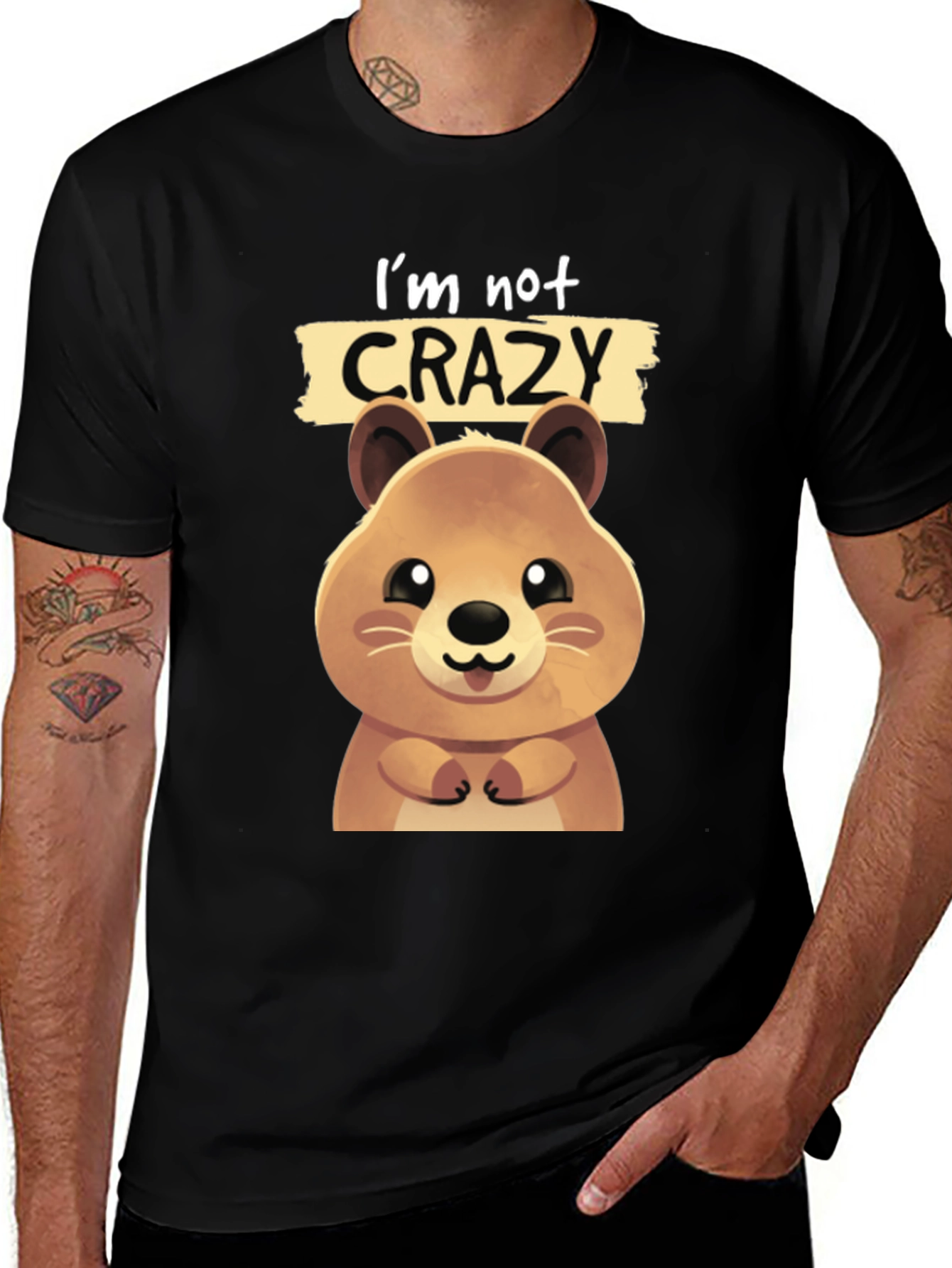 Variant 14 of Cute Quokka 'I'm Not Crazy' Graphic T-Shirt