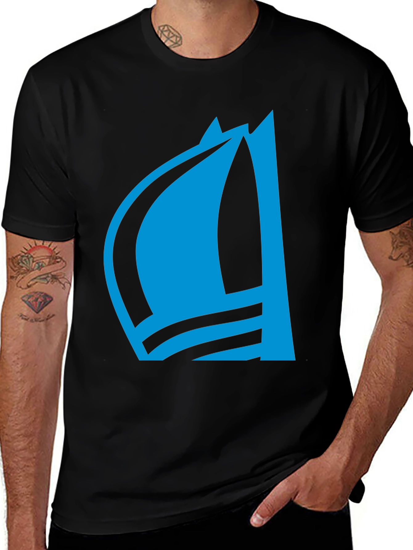 Variant 15 of Blue Sailboat Graphic Tee - Stylish Menswear