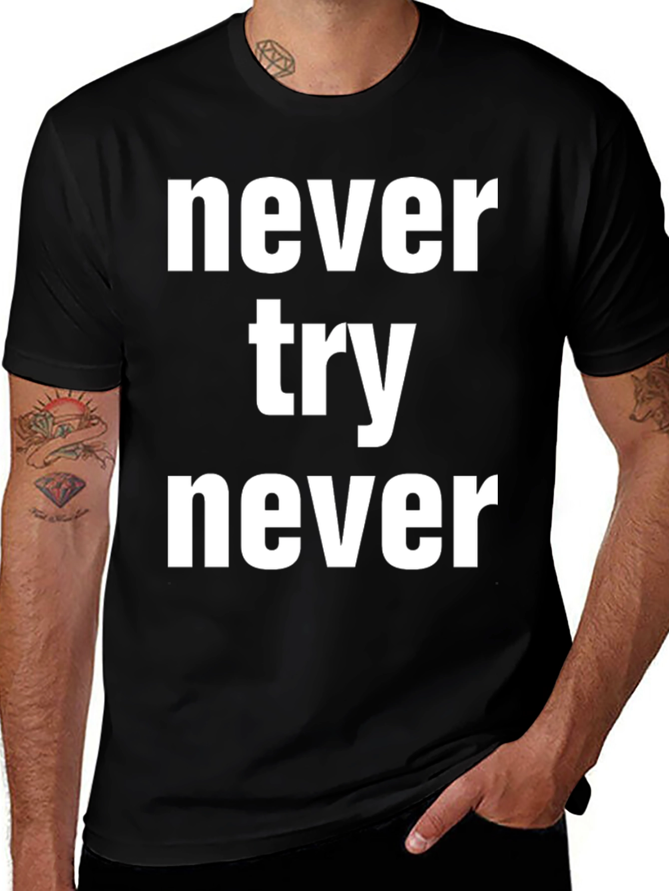 Variant 7 of Never Try Never T-Shirt Black