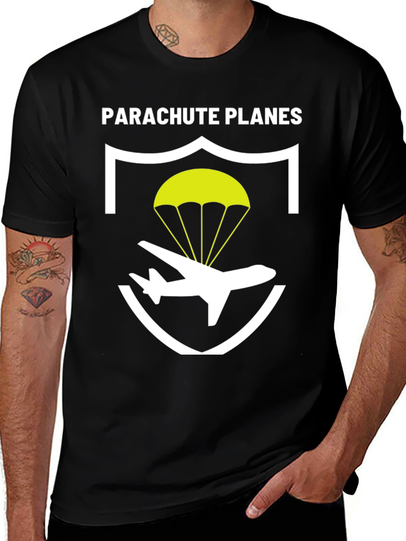 Variant 15 of Parachute Planes Graphic Tee - Aviation Style