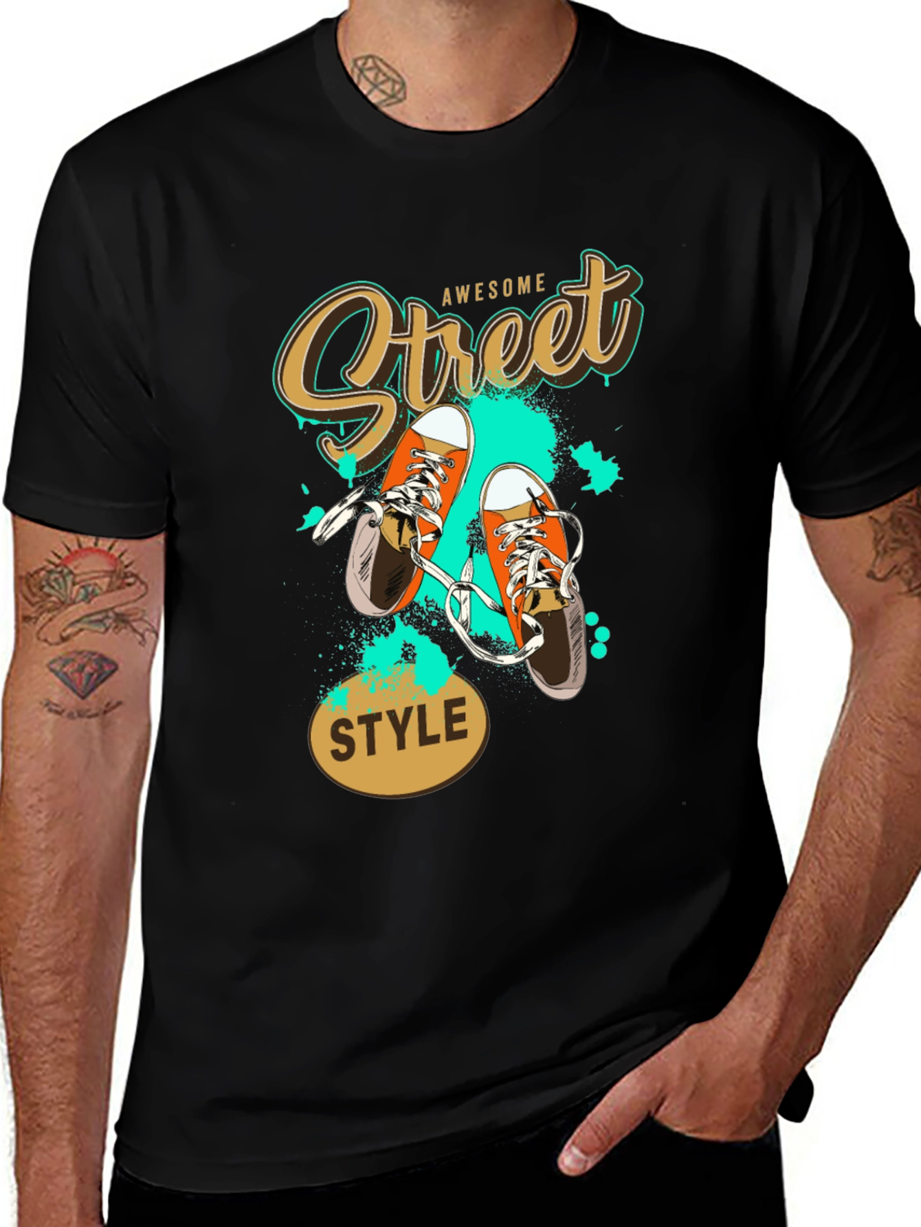Variant 15 of Awesome Street Style Black T-Shirt