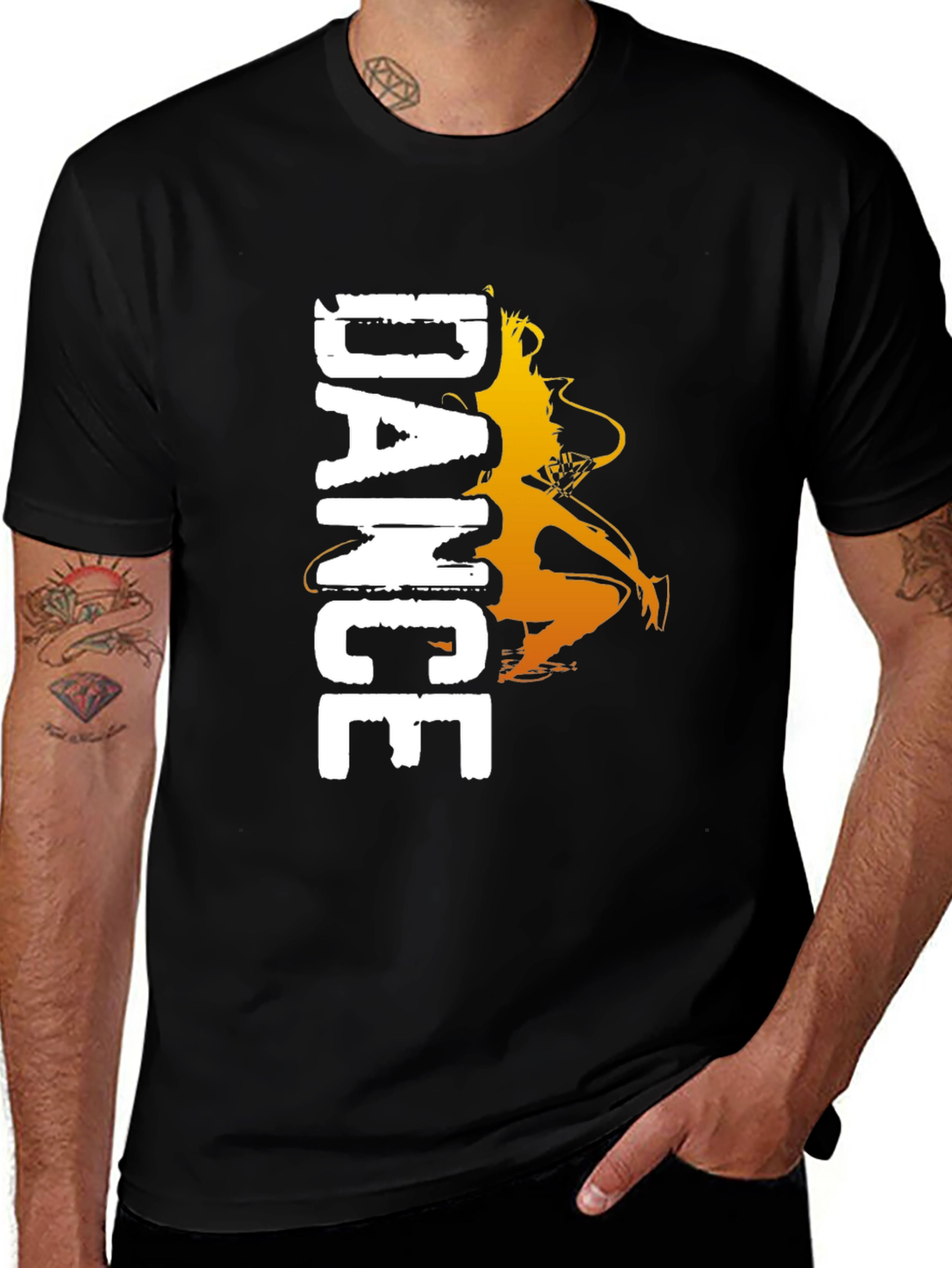 Variant 9 of Dance Silhouette Graphic Black T-Shirt
