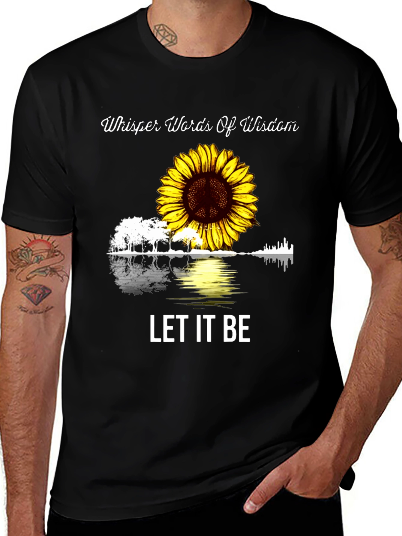 Variant 16 of Whisper Words of Wisdom Sunflower Guitar T-Shirt