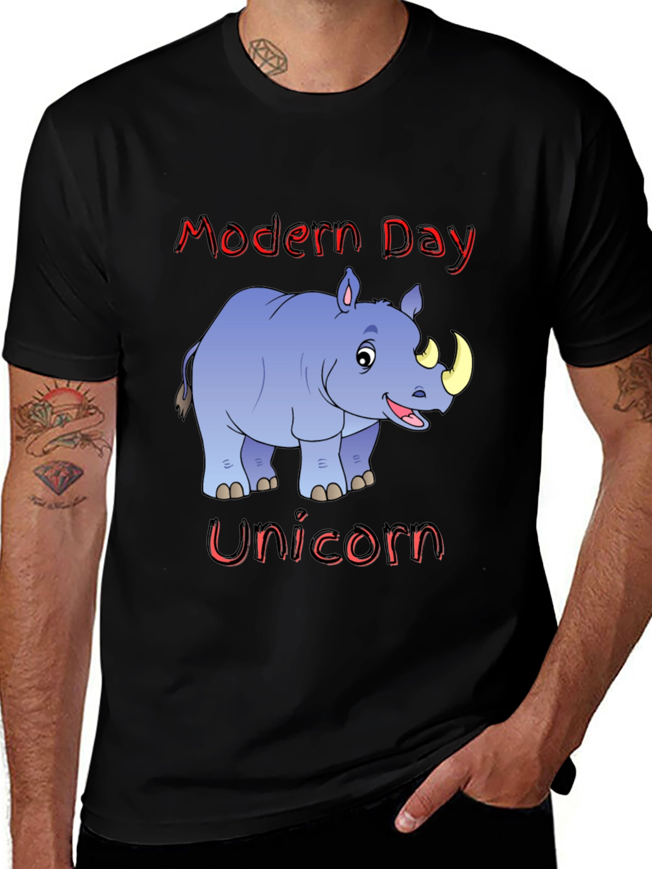 Variant 4 of Modern Day Unicorn Rhino Graphic Tee