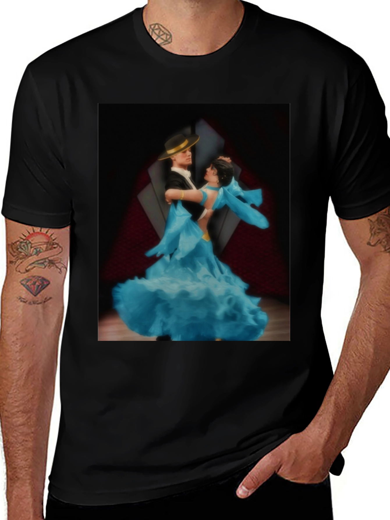 Dancing Couple Graphic Tee - Ballroom Style