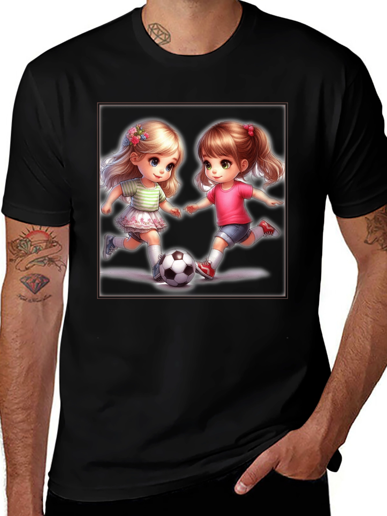 Variant 10 of Soccer Girls Black T-Shirt