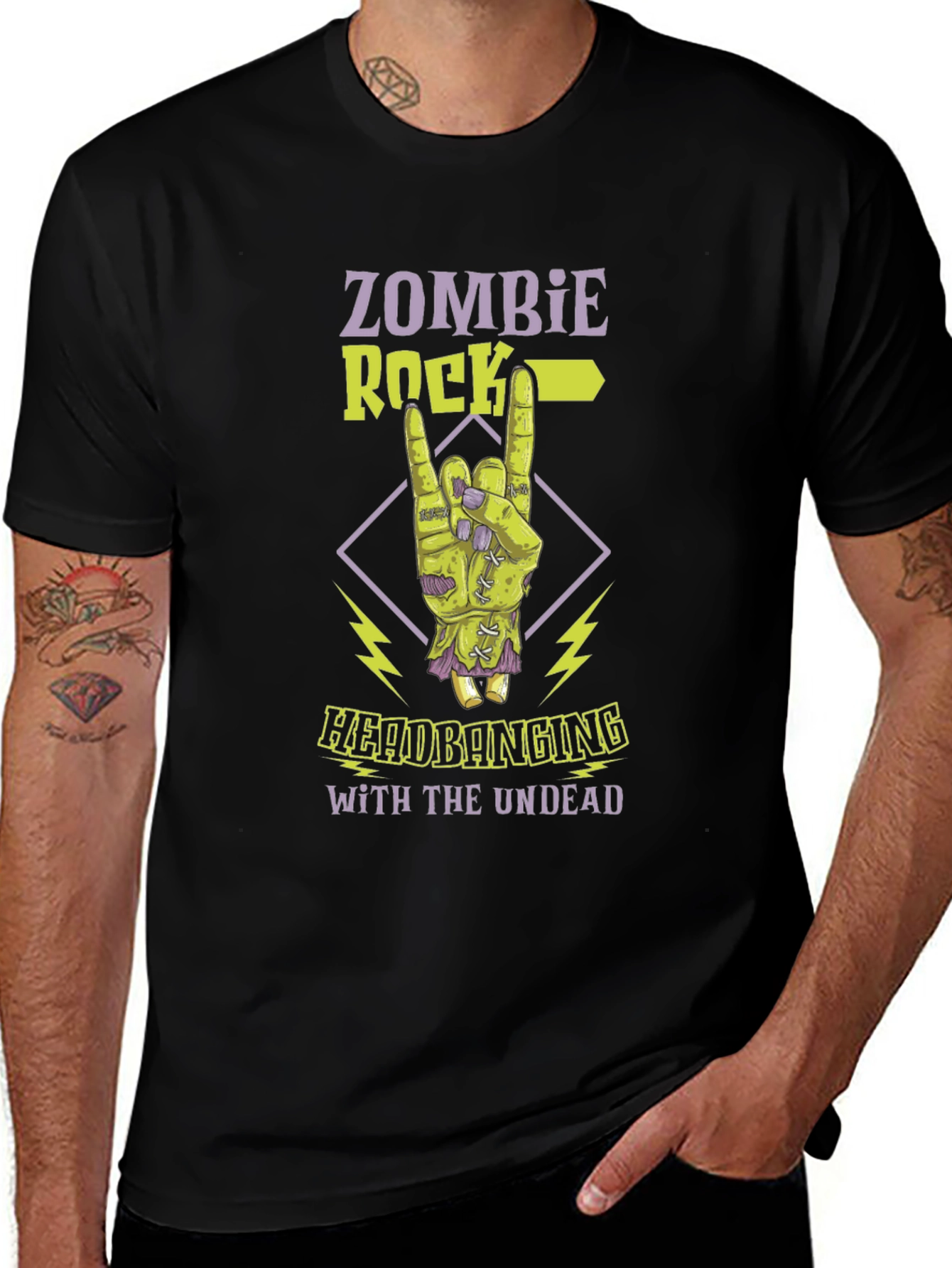 Variant 7 of Zombie Rock Headbanging T-Shirt