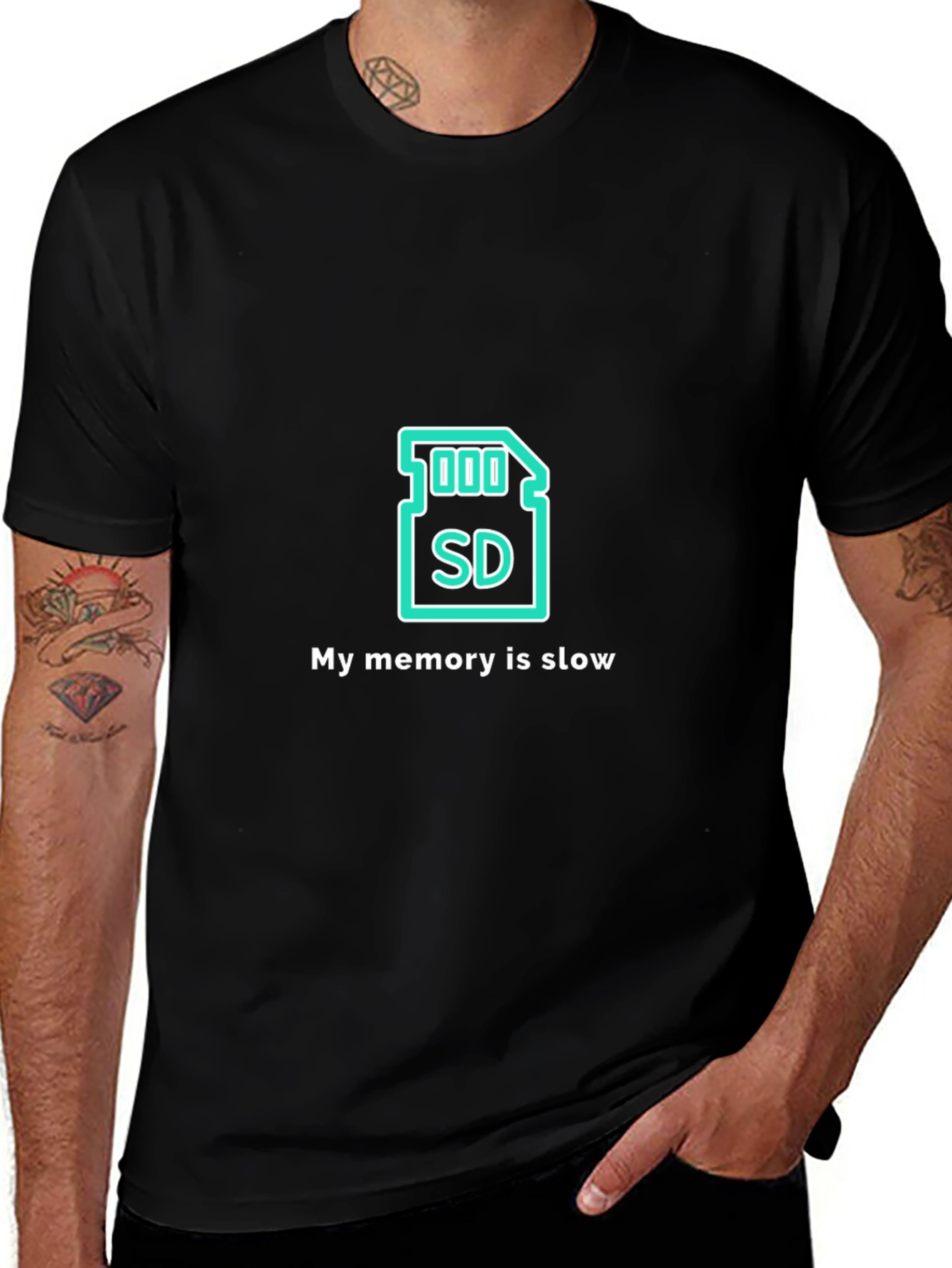 Funny "My Memory is Slow" SD Card Graphic T-Shirt