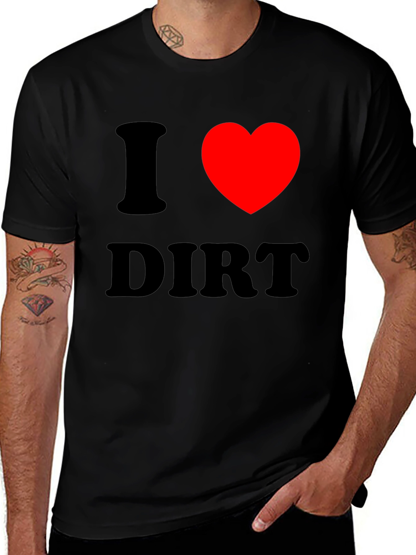 Variant 18 of I Heart Dirt Black T-Shirt - Fun Graphic Tee