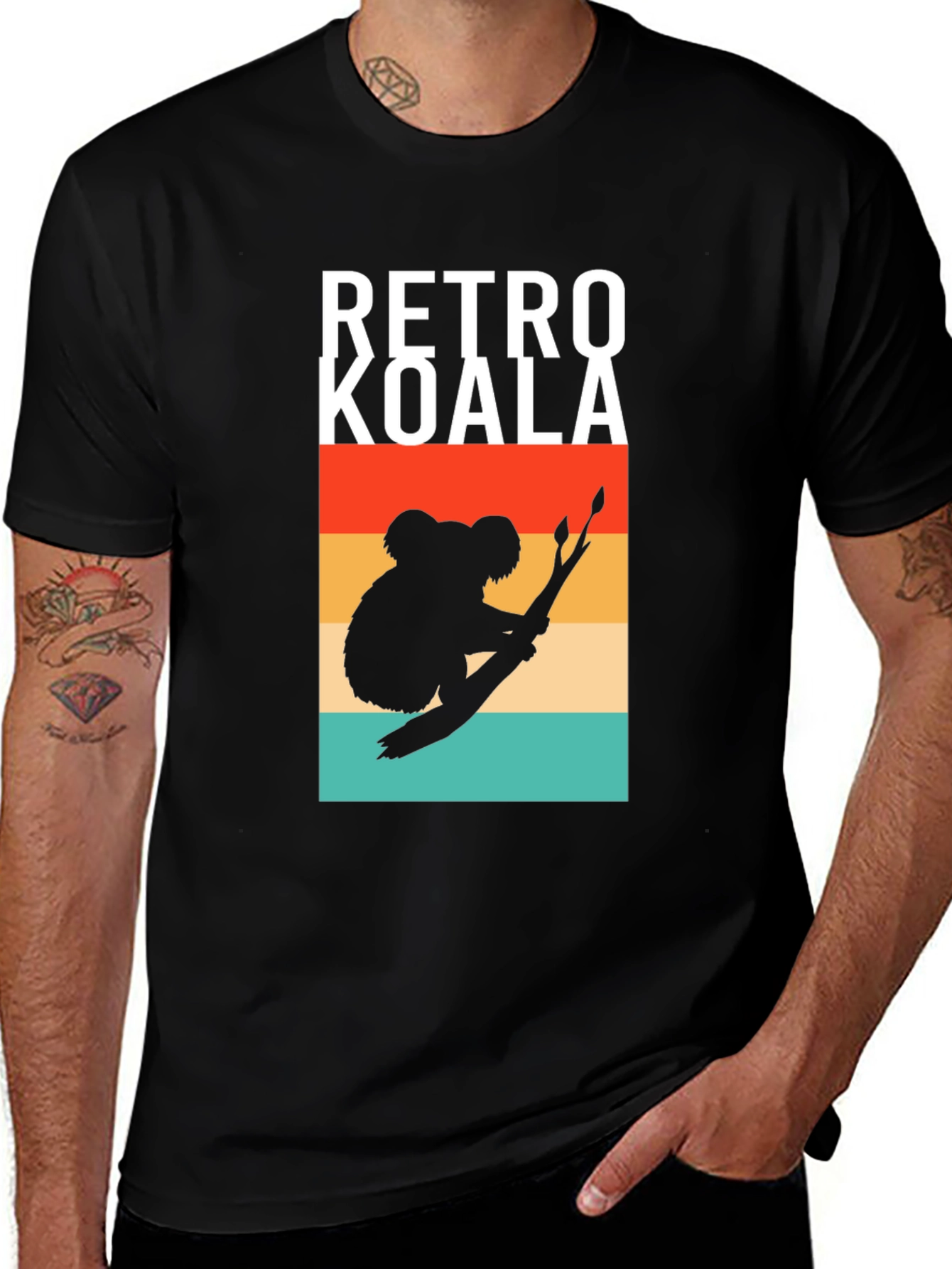 Variant 29 of Retro Koala Graphic T-Shirt - Black