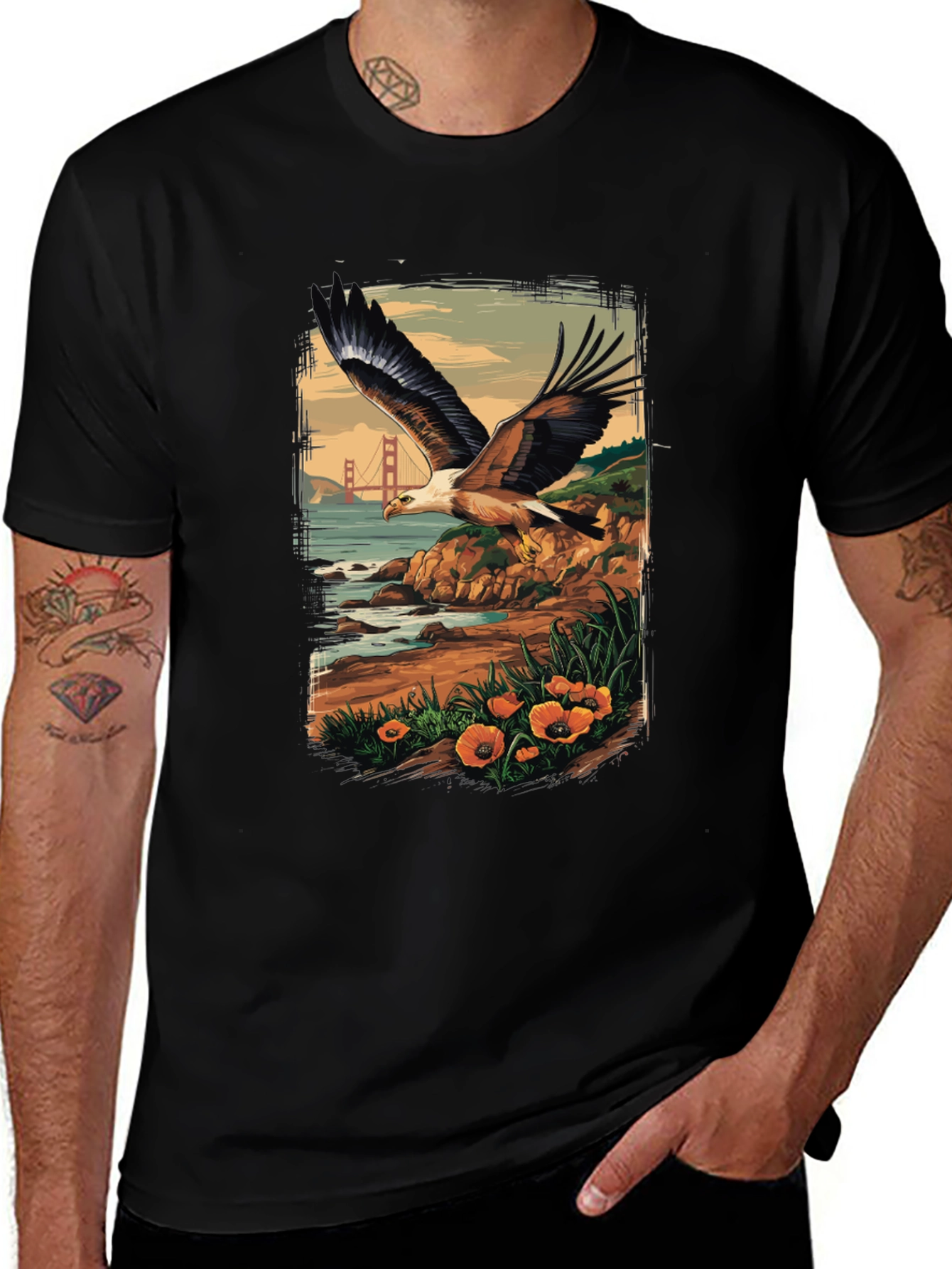 Eagle Golden Gate Bridge T-Shirt