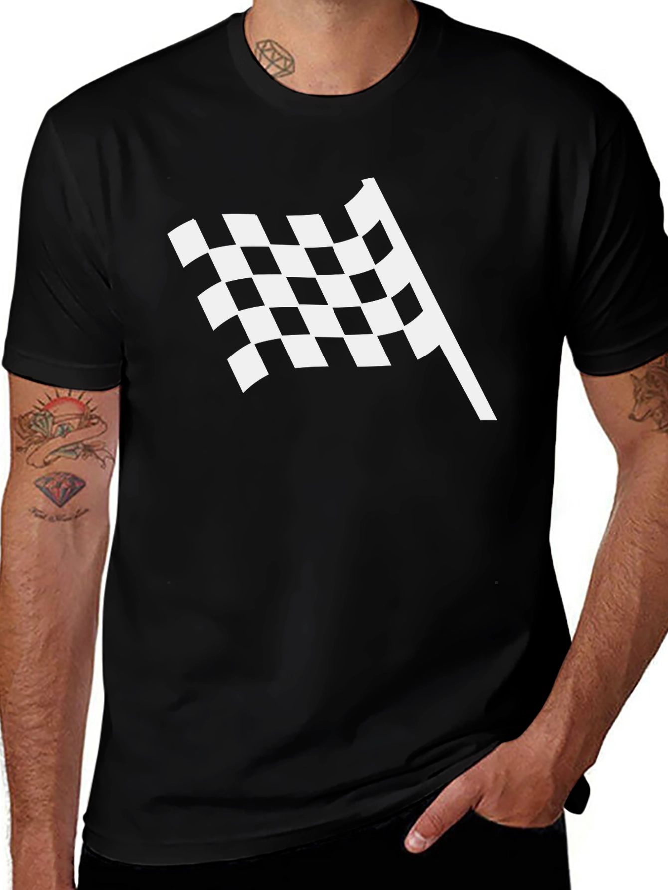 Checkered Flag Graphic Tee - Racing Fan Apparel