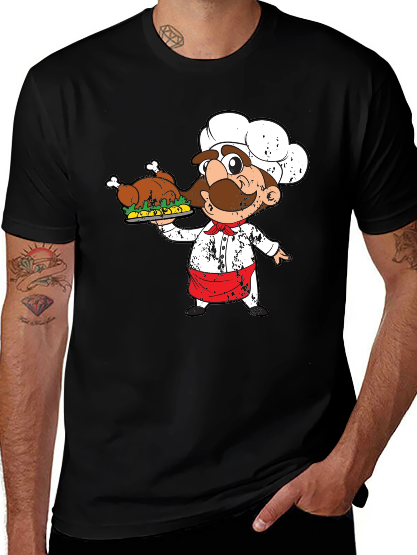 Variant 7 of Chef Holding Turkey Graphic T-Shirt