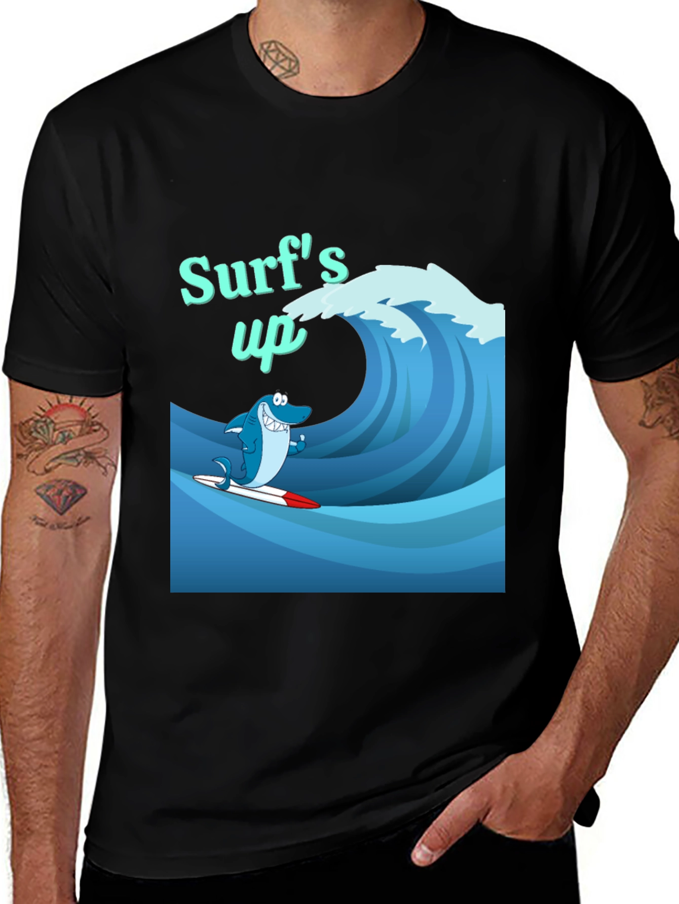 Variant 28 of Surf's Up Shark Tee - Summer Fun T-Shirt